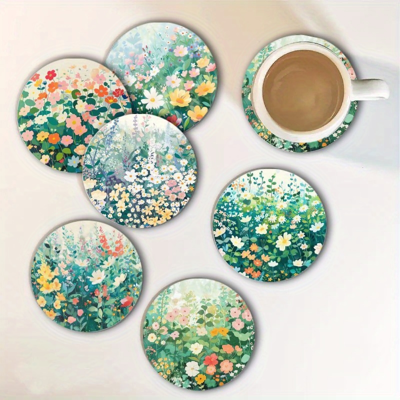 Kitchen Gadgets Gift - 2D Spring Garden Art Wooden Coaster