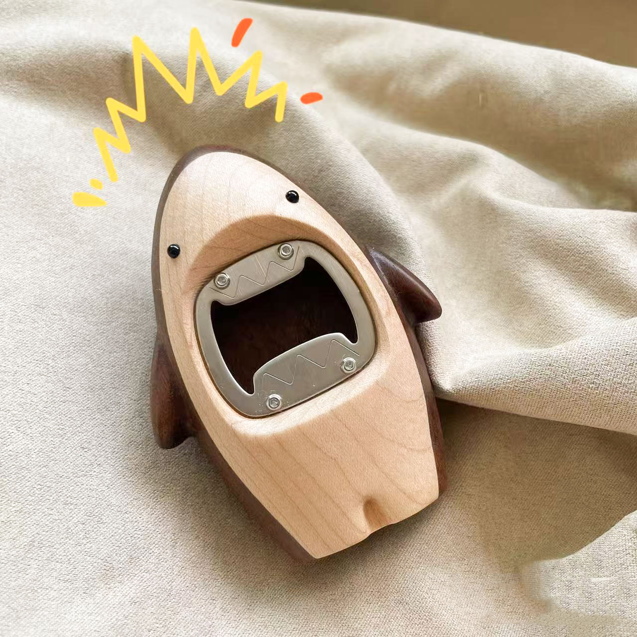 Creative Wooden Shark Bottle O - مراجعة Kitchen Gadgets For Men وسعره