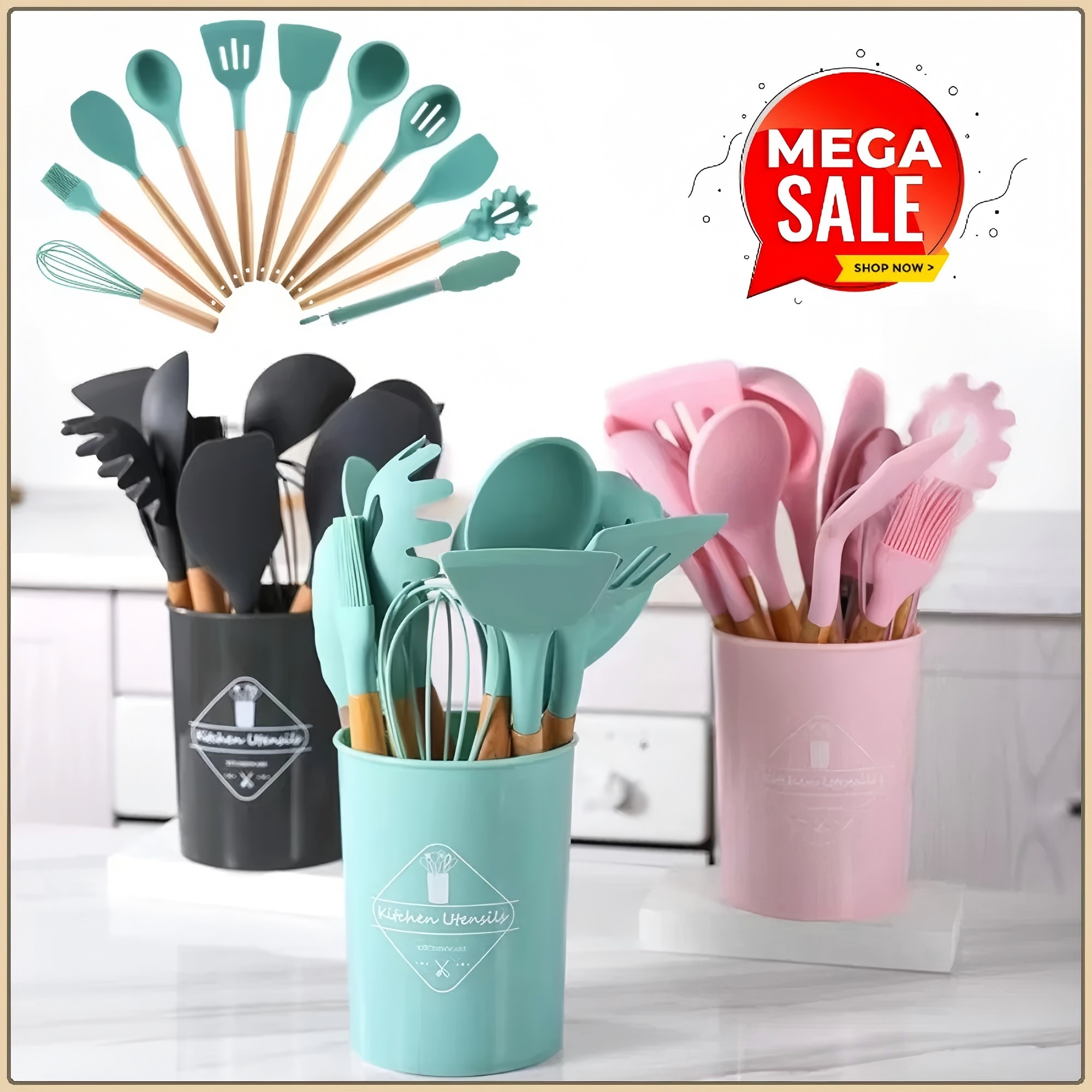 12PC Silicone Non-Stick Cookwa - مراجعة Kitchen Gadgets Under $10 وسعره