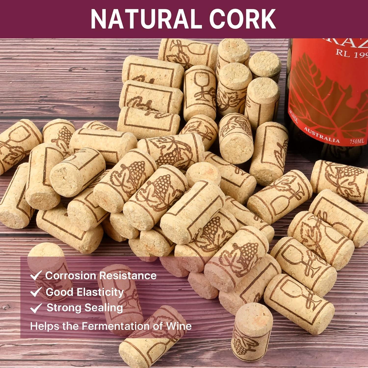 100pcs Wine Cork Stopper Natur - مراجعة Quality Kitchen Gadgets وسعره