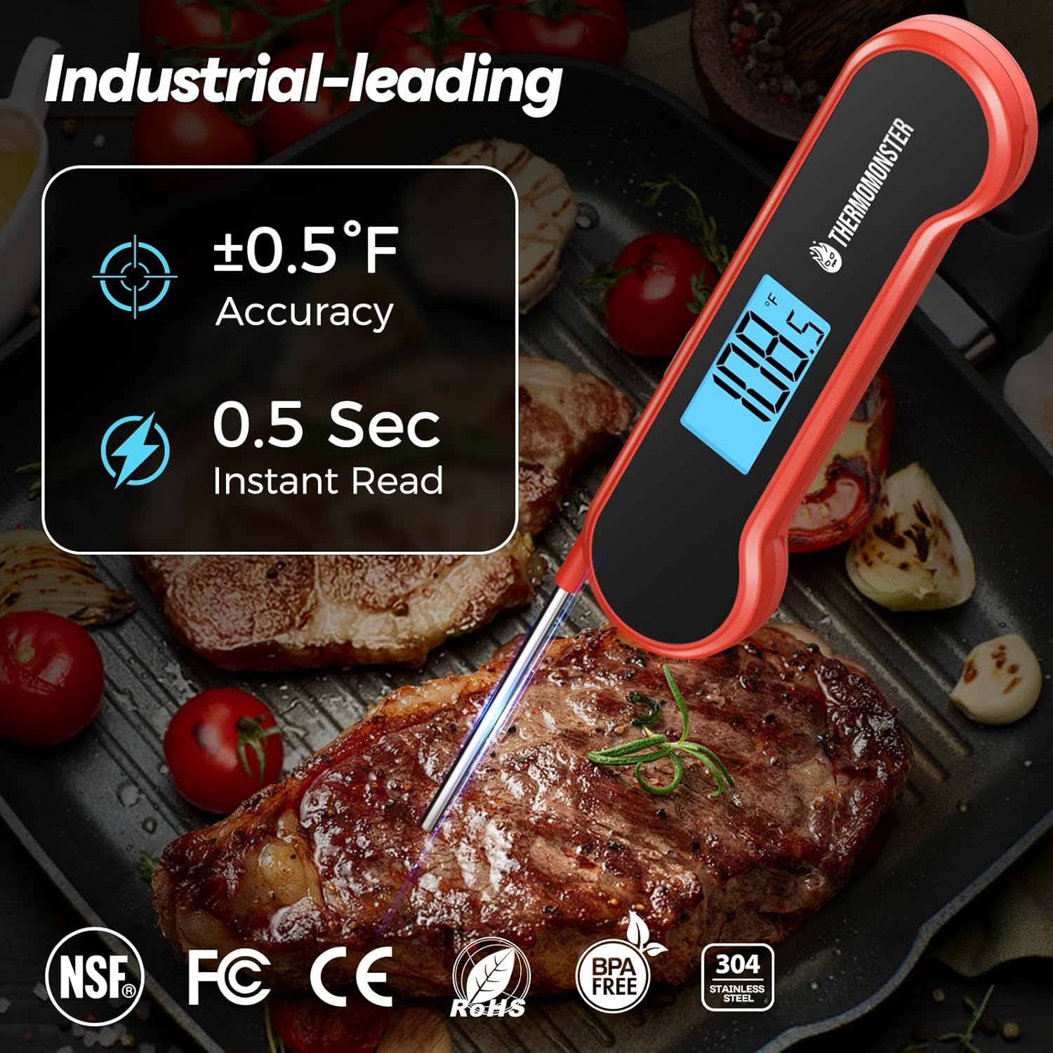 0.5 Sec Instant Read Meat Ther - مراجعة Kitchen Gadgets Gift وسعره