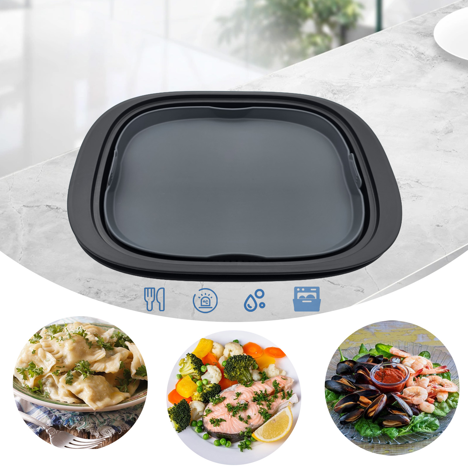 Silicone Steamer&Baking Dish f - مراجعة Kitchen Gadgets Thermomix وسعره