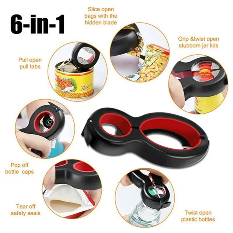 6 In 1 Bottle Opener Multifunc - مراجعة Kitchen Gadgets Jar Openers وسعره