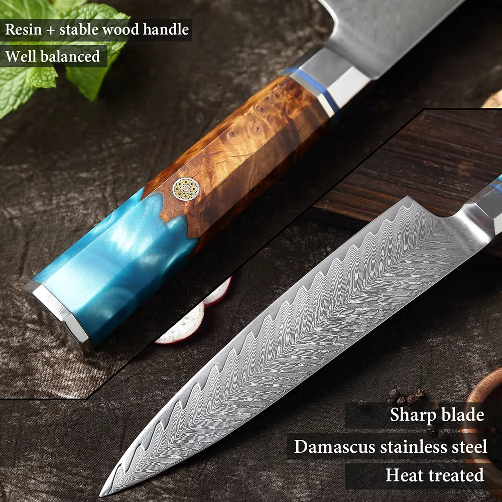 Japanese 67-Layer Damascus Ste - مراجعة Kitchen Gadgets Japanese وسعره